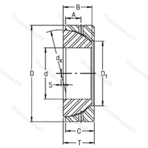 Подшипник скольжения сферический GE 40SX