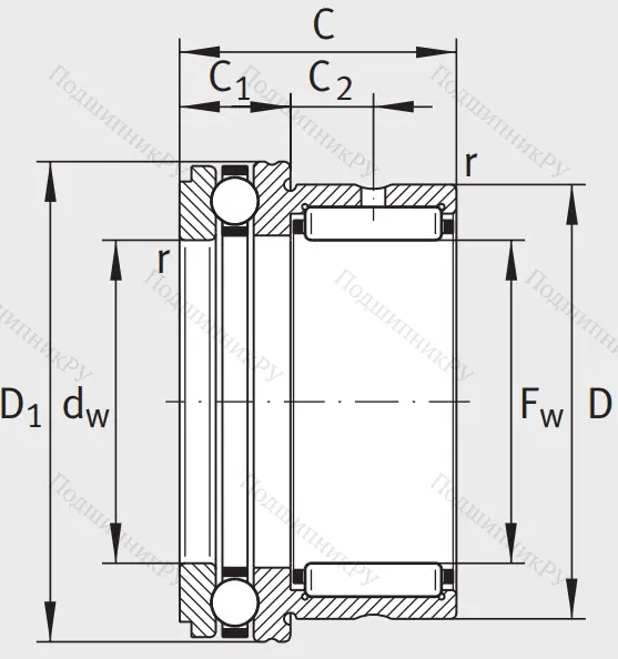 Комбинированный подшипник NKX 60 Z XL
