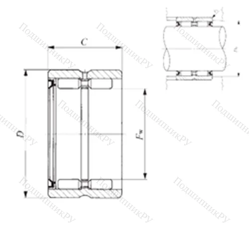 Подшипник игольчатый радиальный GBR 486028 U
