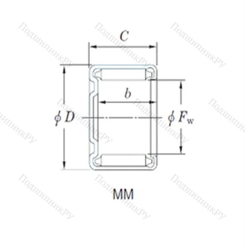 Подшипник игольчатый радиальный MM 3520