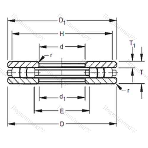 Подшипник роликовый упорный 20TP 103