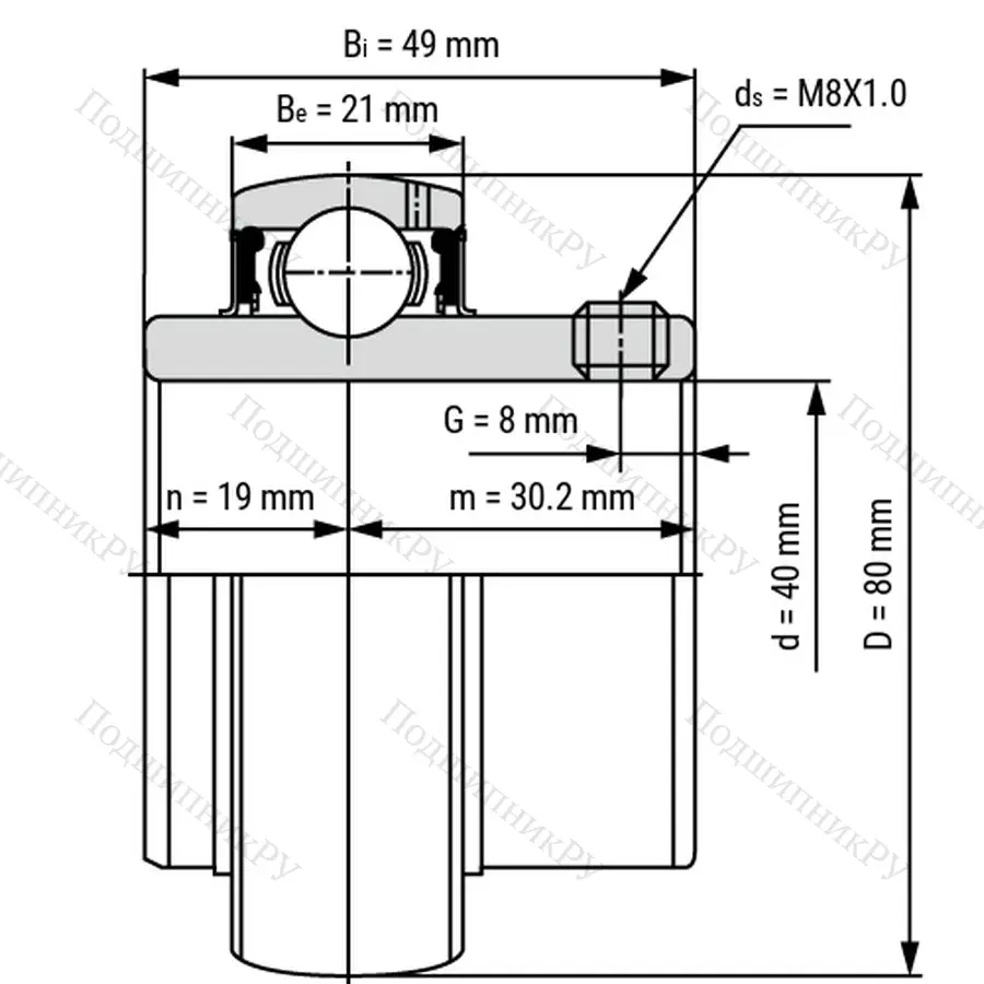 Подшипник MUC 208 V (ASAHI)