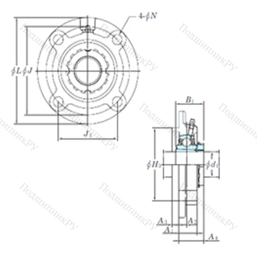 Подшипниковый узел шариковый радиальный UKFC 215