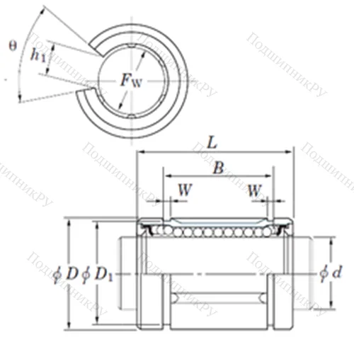 Подшипник шариковый линейный SDE 30OP