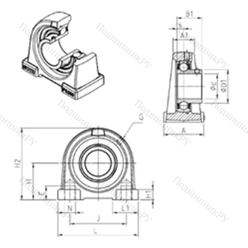 Подшипниковый узел шариковый радиальный USPA 204