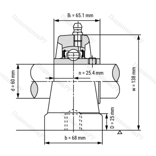 Подшипниковый узел UCPA 213 - Вал: 65 мм