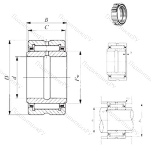 Подшипник игольчатый радиальный BRI 102212