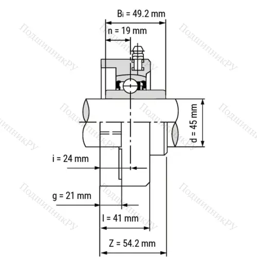 Подшипниковый узел SSUCFLPL 209-B - Вал: 45 мм
