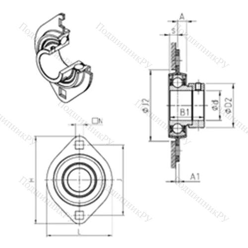 Подшипниковый узел шариковый радиальный ESPFL 206