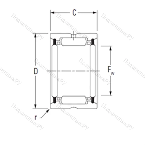 Подшипник игольчатый радиальный HJ-263520,2RS