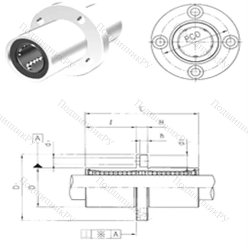 Подшипник шариковый линейный LMEFM 30UU