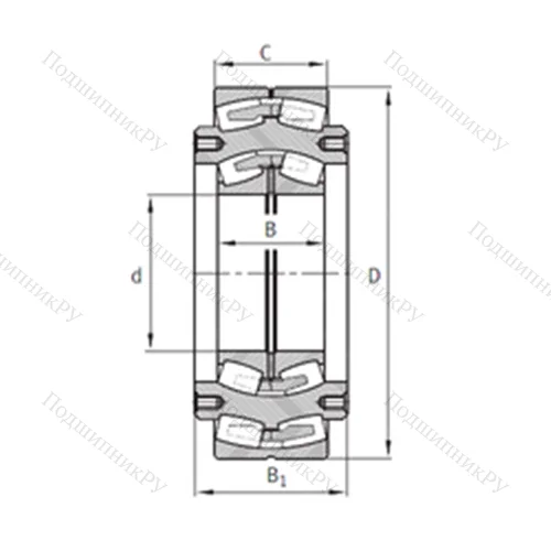 Подшипник роликовый радиальный самоцентрирующийся Z-527870.04.DRGL