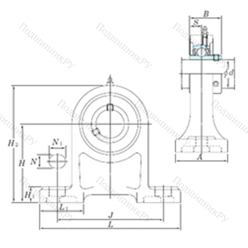 Подшипниковый узел шариковый радиальный UCPH 208-25