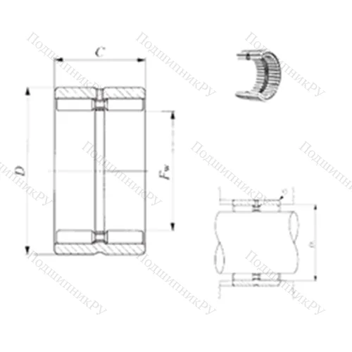Подшипник игольчатый радиальный GBR 648032