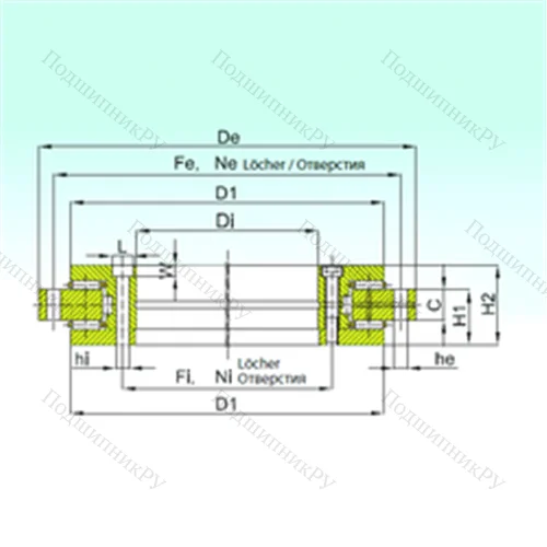 Подшипник роликовый опорно-поворотный YRT 395