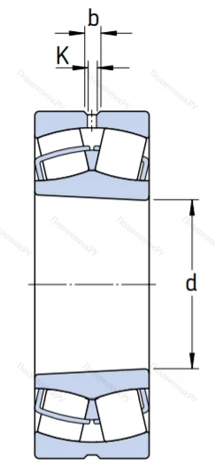 Сферический роликовый подшипник с конической посадкой на вал 22220 EK