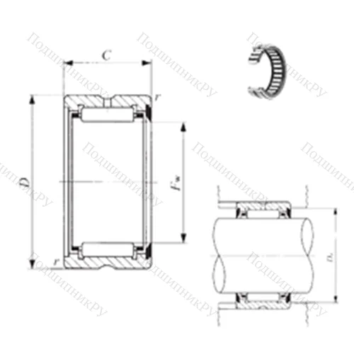 Подшипник игольчатый радиальный BR 162416 U