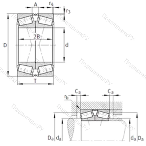 Подшипник роликовый радиально-упорный спаренный 31322-X-N 11CA-A 140-180