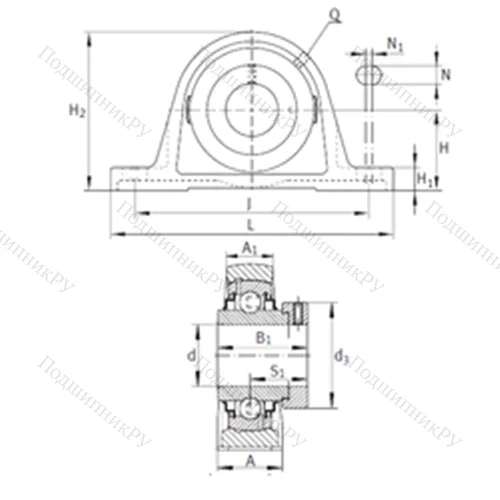 Подшипниковый узел шариковый радиальный RAK 1-3/8