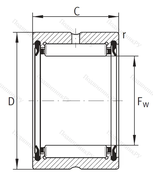 Игольчатый подшипник RNA 4909 A 2RS