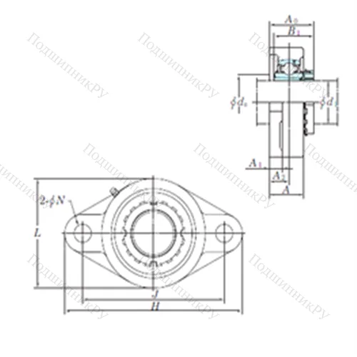Подшипниковый узел шариковый радиальный UKFL 320