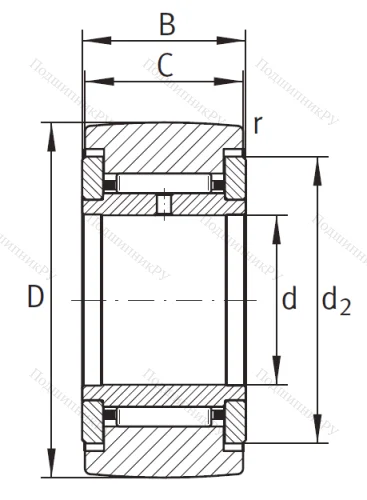 Игольчатый подшипник NATR 30