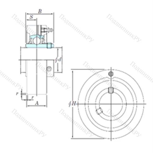Подшипниковый узел шариковый радиальный UCC 206-18