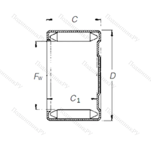 Подшипник игольчатый радиальный DLF 10 12