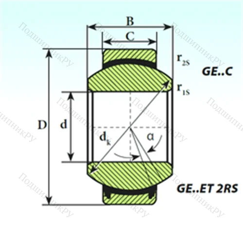 Подшипник скольжения сферический GE 30 ET 2RS