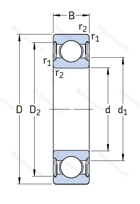 Однорядный шариковый подшипник BB 1-3937