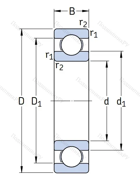 Однорядный шариковый подшипник 6204 TN 9/C 4