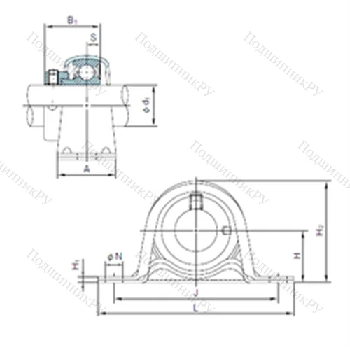 Подшипниковый узел шариковый радиальный KHPP 203A