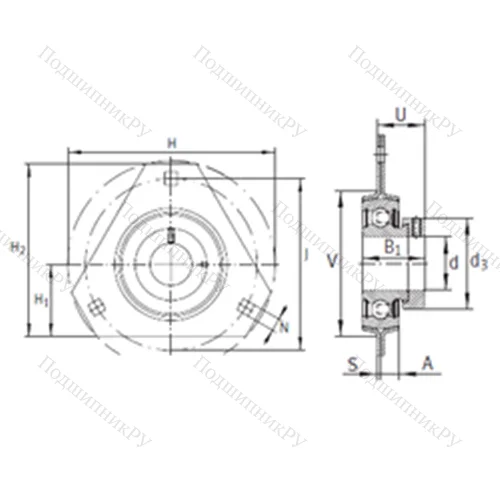 Подшипниковый узел шариковый радиальный RATR 25