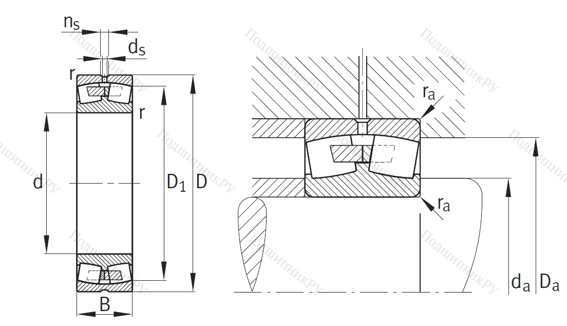 Сферический роликовый подшипник FAG 23032-E 1A-M