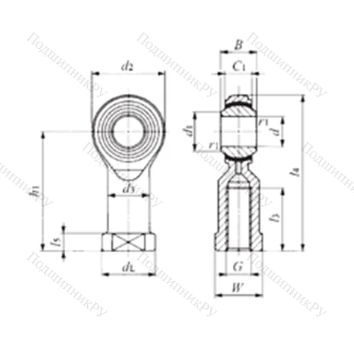 Подшипник скольжения сферический PHS 5EC