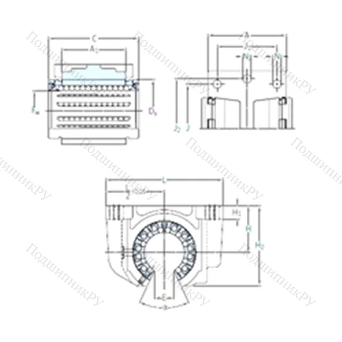 Подшипник шариковый линейный LUCT 50 BH