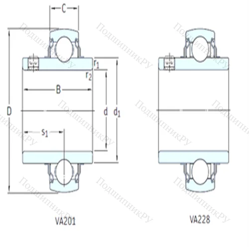 Подшипник шариковый радиальный YAR 216-300-2FW/VA 228