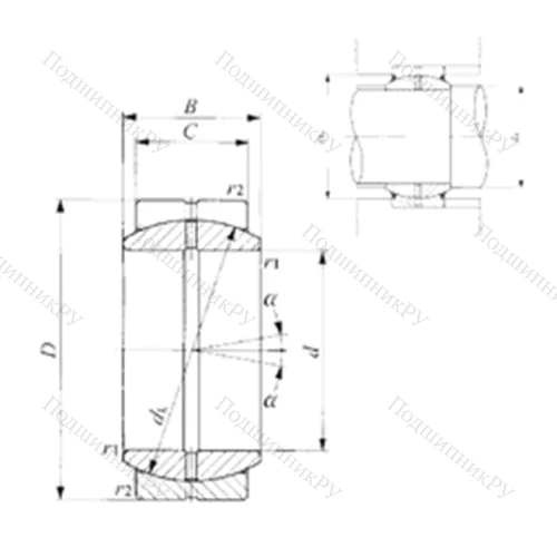 Подшипник скольжения сферический GE 40ES от производителя  IKO