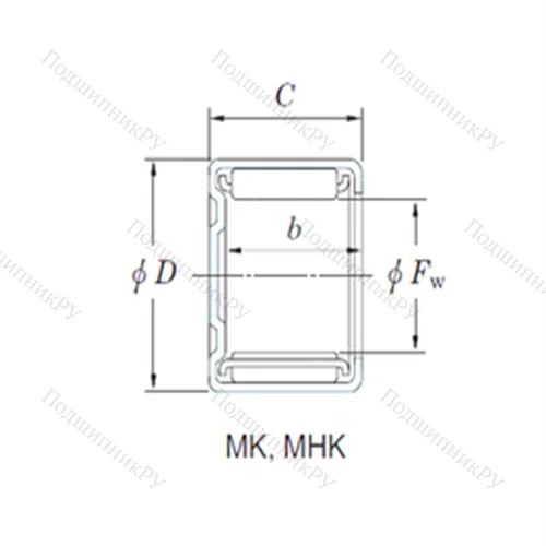 Подшипник игольчатый радиальный MHK 22161