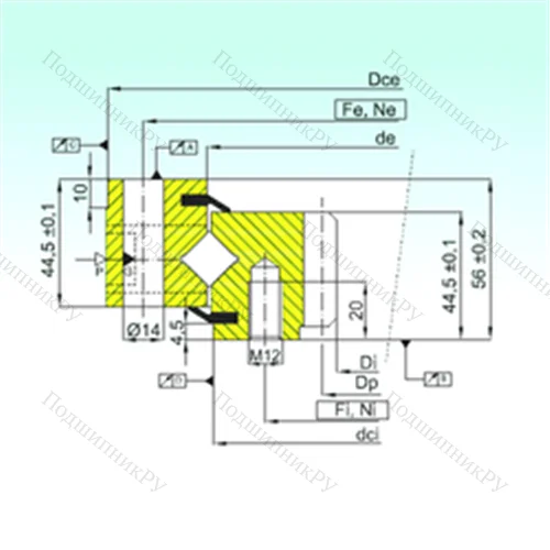 Подшипник роликовый опорно-поворотный ZR 1.14.0844.201-3SPTN