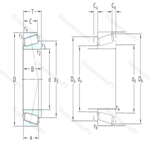 Подшипник роликовый радиально-упорный LL 483449/418 от производителя  SKF
