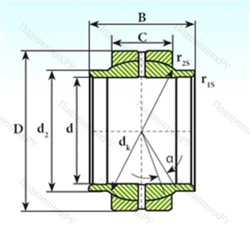Подшипник скольжения сферический GEEW 60 ES