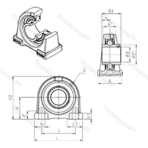 Подшипниковый узел шариковый радиальный UCPA 204