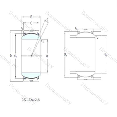 Подшипник скольжения сферический GEZ 408TXA-2LS