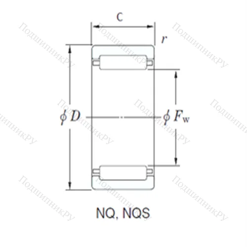 Подшипник игольчатый радиальный 25NQ 3717AD-1
