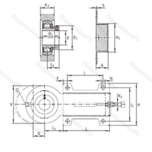 Подшипниковый узел шариковый радиальный PHUSE 25