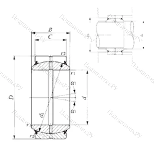 Подшипник скольжения сферический GE 100ES-2RS от производителя  IKO