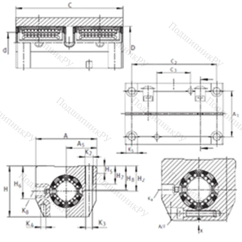Подшипник шариковый линейный KTSS 25-PP-AS