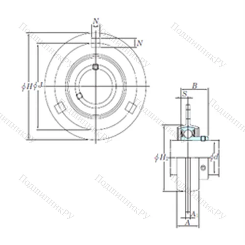 Подшипниковый узел шариковый радиальный SBPF 207-20