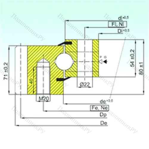 Подшипник шариковый опорно-поворотный EB 1.25.0755.200-1STPN